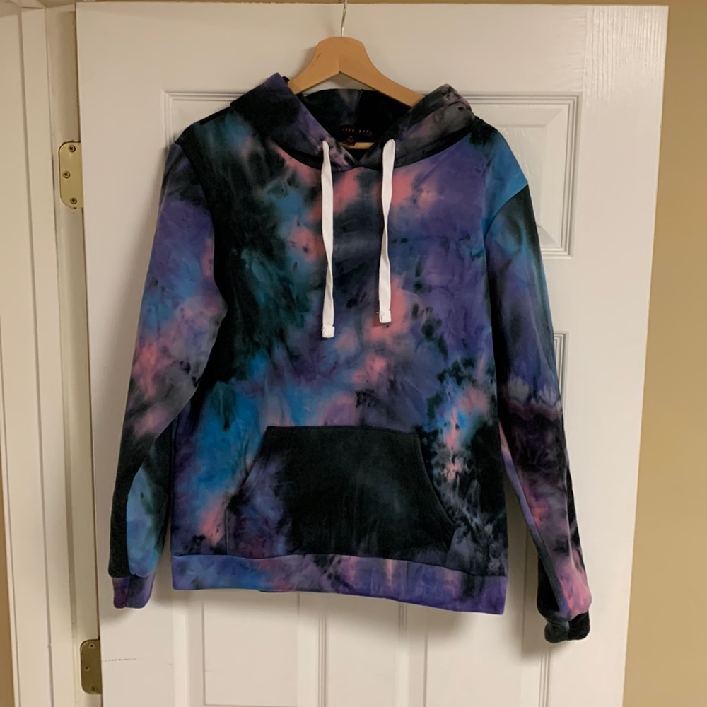 Faded Rose tie-dye/nebula hoodie, medium